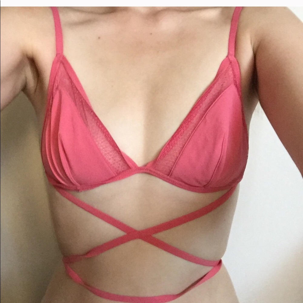NWT super strappy pink bralette